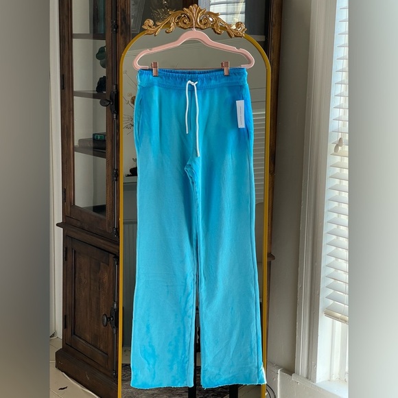 NWT Cotton Citizen 100% Cotton Vintage Blue Ombré Brooklyn Wideleg Sweatpants - Picture 2 of 7